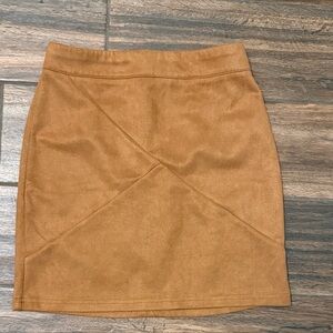 Faux Suede Tan Mini Skirt